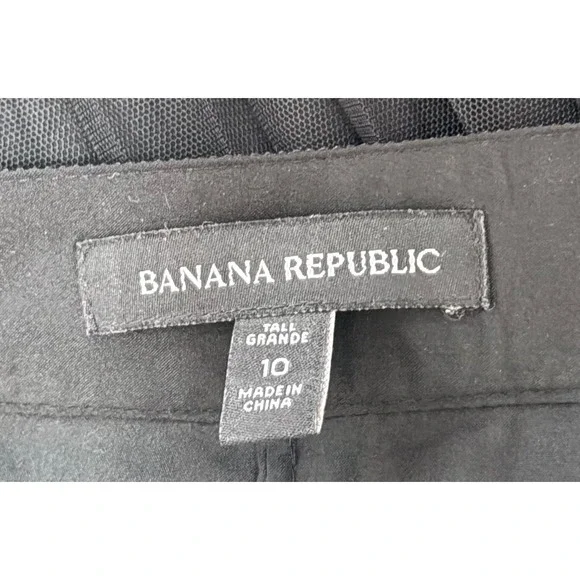 Banana Republic Black Pleated Tulle Midi Skirt Size 10 Tall Mesh Accordion Core - Picture 7 of 8